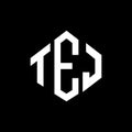 TEJ letter logo design with polygon shape. TEJ polygon and cube shape logo design. TEJ hexagon vector logo template white and Royalty Free Stock Photo