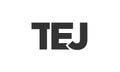 TEJ logo design template with strong and modern bold text. Initial based vector logotype featuring simple and minimal typography. Royalty Free Stock Photo