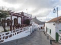 Tejeda, Gran Canaria, Canary Islands, Spain December 15, 2020: Steep narrow street in Tejeda Picturesque Canarian