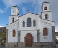 Tejeda, Gran Canaria, Canary Islands, Spain December 15, 2020: View of church Nuestra Senora del Socorro at Picturesque