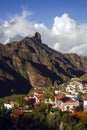 Tejeda village and Roque Bentayga