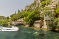 Tekija house and Buna river in Blagaj village near Mostar, Bosnia and Herzegovi Royalty Free Stock Photo