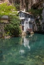 Tekija house and Buna river in Blagaj village near Mostar, Bosnia and Herzegovi Royalty Free Stock Photo