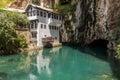 Tekija house and Buna river in Blagaj village near Mostar, Bosnia and Herzegovi Royalty Free Stock Photo