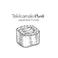 Tekka maki sushi roll outline Royalty Free Stock Photo