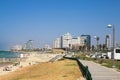 Tel Aviv beach coast with a view of Mediterranean sea from Jaffa, Israel Royalty Free Stock Photo