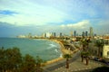 Tel Aviv Beach Panorama, Israel. The view from Old Jaffa. Royalty Free Stock Photo