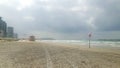 Tel Aviv beach without people Royalty Free Stock Photo