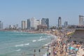 Tel Aviv coast. Mediterranean Sea beach in Tel Aviv Royalty Free Stock Photo