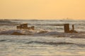 Tel Aviv coastline and skyline as seen from The Mediterranean sea. Royalty Free Stock Photo