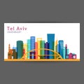 Tel Aviv colorful architecture vector illustration