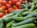 Tel Aviv cucumbers and tomatoes 2012 Royalty Free Stock Photo