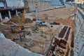 Tel-Aviv - 9 December, 2016: Workers in construction site, Tel A Royalty Free Stock Photo