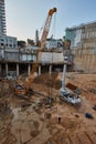 Tel-Aviv - 9 December, 2016: Workers in construction site, Tel A Royalty Free Stock Photo