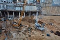 Tel-Aviv - 9 December, 2016: Workers in construction site, Tel A Royalty Free Stock Photo