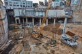 Tel-Aviv - 9 December, 2016: Workers in construction site, Tel A Royalty Free Stock Photo