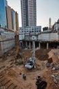 Tel-Aviv - 9 December, 2016: Workers in construction site, Tel A Royalty Free Stock Photo