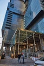 Tel-Aviv - 9 December, 2016: Workers near high-store building si