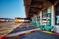 Tel Aviv - 20.04.2017: Egged buses park at the central bus station of Tel Aviv Royalty Free Stock Photo