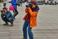 Tel Aviv - 20 February 2017: Group of photographers in Israel du