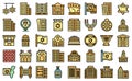 Tel Aviv icons set vector flat