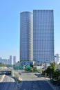 TEL AVIV, ISRAEL - APRIL, 2017: Azrieli shopping center in Tel Aviv, Israel. Azrieli mall together with three tall office buildig