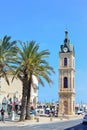 TEL AVIV, ISRAEL - APRIL, 2017: Clock Tower on Yefet street in o