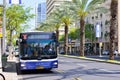 TEL AVIV, ISRAEL - APRIL, 2017: Modern shuttle on the streets of