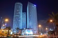 TEL AVIV, ISRAEL - APRIL, 2017: Night city, Azrieli center, Israel