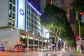 TEL AVIV, ISRAEL - APRIL, 2017: Night view of boulevard Rothschild in Tel Aviv, Israel.