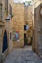 Ancient stone street in Old Jaffa, Israel Royalty Free Stock Photo