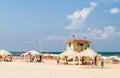 Beach of the Mediterranean Sea in Tel Aviv, Israel Royalty Free Stock Photo