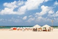 Beach of the Mediterranean Sea in Tel Aviv, Israel Royalty Free Stock Photo