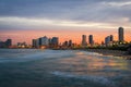 Tel Aviv, Israel City Skyline on the Mediterranean at Dusk Royalty Free Stock Photo