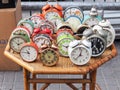 Tel Aviv, Israel - February 4, 2017: Antique old clocks for sale at a flea market in the old city of Jaffa, Tel Aviv, Israel Royalty Free Stock Photo