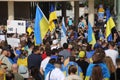 A meeting in support of Ukraine on Habima Square in Tel Aviv