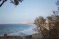 ISRAEL, TEL AVIV- Mediterranean Sea. A beautiful view of the beach and the city Royalty Free Stock Photo