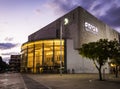 TEL AVIV, ISRAEL - July 29, 2019: Habima Theatre building illuminated in evening