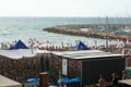 Tel Aviv, Israel - June 7, 2013: Beach Party on Gordon beach in Tel Aviv, Israel. Royalty Free Stock Photo