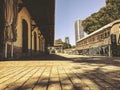 TEL AVIV, ISRAEL - JUNE 23, 2018: Overview of the rails and a wagon, in the old train station in Tel Aviv, Israel Royalty Free Stock Photo