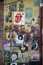 Tel Aviv, Israel - June 17, 2015: Wall with old music poster, grunge look on the street