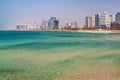 TEL AVIV, ISRAEL - MAY 06, 2013: View of modern high-rise buildings on the Mediterranean coast in the center of Tel Aviv Royalty Free Stock Photo