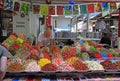Man sells oriental sweets at Carmel market in Tel-Aviv, Israel