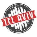 Tel Aviv Israel Round Travel Stamp. Icon Skyline City Design. Seal Tourism Badge Illustration vector.