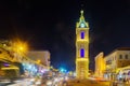 Night view of the Clock tower in Jaffa Royalty Free Stock Photo