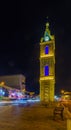 Night view of the Clock tower in Jaffa Royalty Free Stock Photo