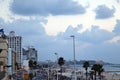 Tel-Aviv Boardwalk & Beach at Dusk Royalty Free Stock Photo