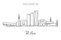 Tel Aviv Israel skyline single continuous line drawing. Travel destination and tourism holiday Royalty Free Stock Photo