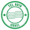 TEL AVIV - ISRAEL, words written on green postal stamp
