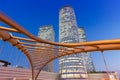 Tel Aviv Jaffa Azrieli Center skyline Israel twilight night city skyscrapers modern architecture Royalty Free Stock Photo